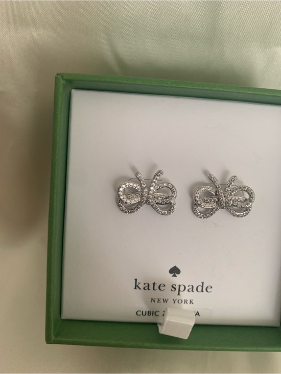 kate spade Jewelry - Kate Spade Kids Silver Butterfly Cubic Zirconia Stud Earrings